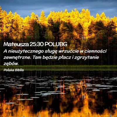 Picture 02 - Mateusza 25:30 POLUBG - A nieużytecznego sługę wrzućcie w ciemności - Bible Verse Picture