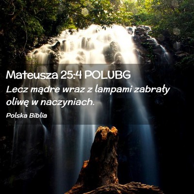 Picture 02 - Mateusza 25:4 POLUBG - Lecz mądre wraz z lampami zabrały oliwę w - Bible Verse Picture