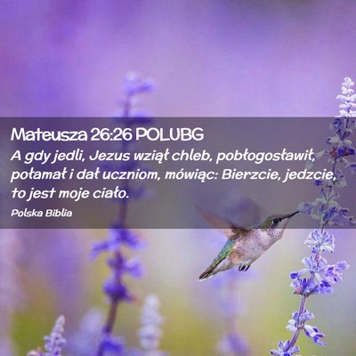 Picture 02 - Mateusza 26:26 POLUBG - A gdy jedli, Jezus wziął chleb, - Bible Verse Picture