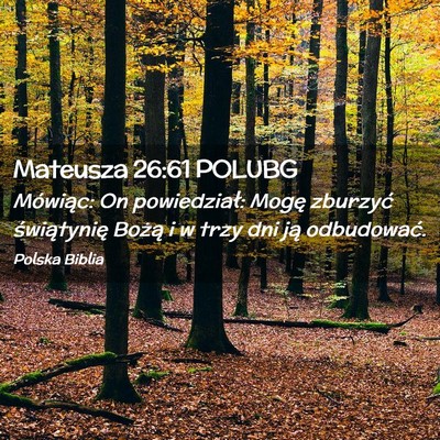 Picture 02 - Mateusza 26:61 POLUBG - Mówiąc: On powiedział: Mogę zburzyć - Bible Verse Picture