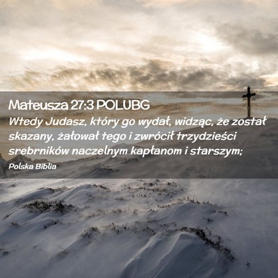 Picture 02 - Mateusza 27:3 POLUBG - Wtedy Judasz, który go wydał, widząc, że - Bible Verse Picture