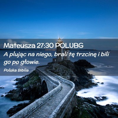 Picture 02 - Mateusza 27:30 POLUBG - A plując na niego, brali tę trzcinę i bili go - Bible Verse Picture
