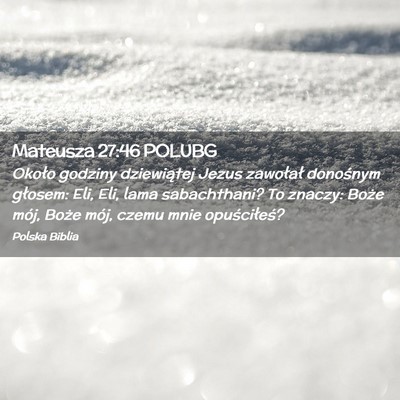 Picture 02 - Mateusza 27:46 POLUBG - Około godziny dziewiątej Jezus zawołał - Bible Verse Picture