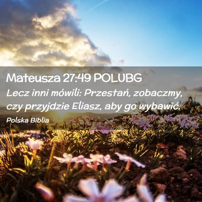 Picture 02 - Mateusza 27:49 POLUBG - Lecz inni mówili: Przestań, zobaczmy, czy - Bible Verse Picture