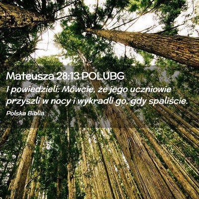 Picture 02 - Mateusza 28:13 POLUBG - I powiedzieli: Mówcie, że jego uczniowie - Bible Verse Picture