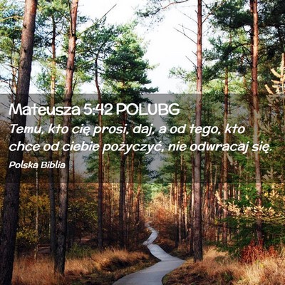 Picture 02 - Mateusza 5:42 POLUBG - Temu, kto cię prosi, daj, a od tego, kto chce od - Bible Verse Picture