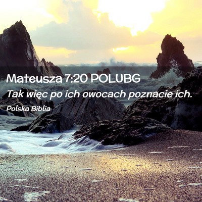 Picture 02 - Mateusza 7:20 POLUBG - Tak więc po ich owocach poznacie - Bible Verse Picture