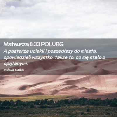 Picture 02 - Mateusza 8:33 POLUBG - A pasterze uciekli i poszedłszy do miasta, - Bible Verse Picture