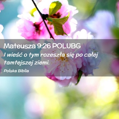 Picture 02 - Mateusza 9:26 POLUBG - I wieść o tym rozeszła się po całej - Bible Verse Picture