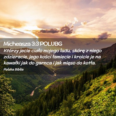 Picture 02 - Micheasza 3:3 POLUBG - Którzy jecie ciało mojego ludu, skórę z niego - Bible Verse Picture