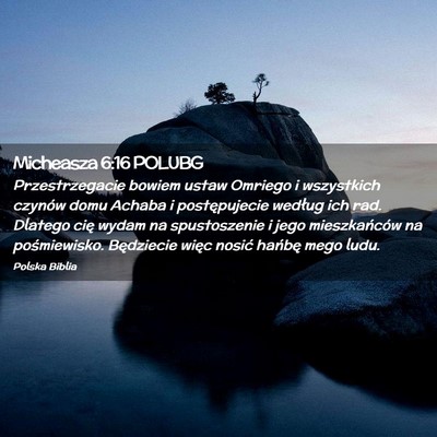 Picture 02 - Micheasza 6:16 POLUBG - Przestrzegacie bowiem ustaw Omriego i wszystkich - Bible Verse Picture