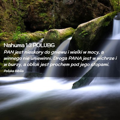 Picture 02 - Nahuma 1:3 POLUBG - PAN jest nieskory do gniewu i wielki w mocy, a - Bible Verse Picture