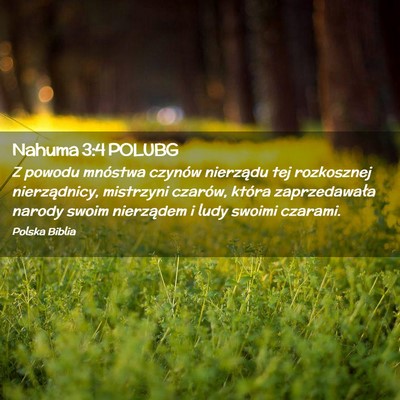 Picture 02 - Nahuma 3:4 POLUBG - Z powodu mnóstwa czynów nierządu tej - Bible Verse Picture