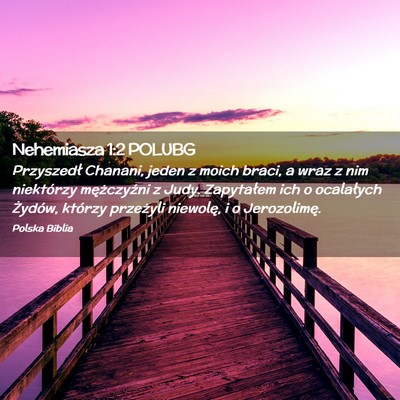 Picture 02 - Nehemiasza 1:2 POLUBG - Przyszedł Chanani, jeden z moich braci, a wraz z - Bible Verse Picture