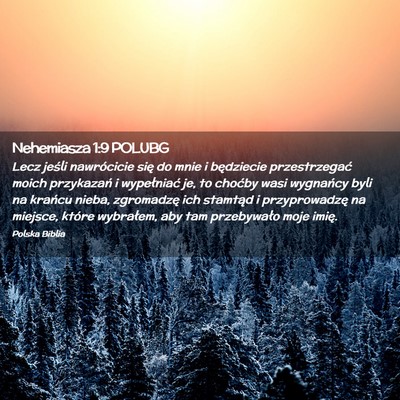 Picture 02 - Nehemiasza 1:9 POLUBG - Lecz jeśli nawrócicie się do mnie i będziecie - Bible Verse Picture