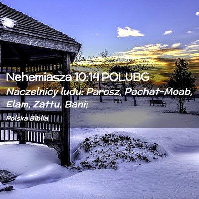 Picture 02 - Nehemiasza 10:14 POLUBG - Naczelnicy ludu: Parosz, Pachat-Moab, Elam, - Bible Verse Picture