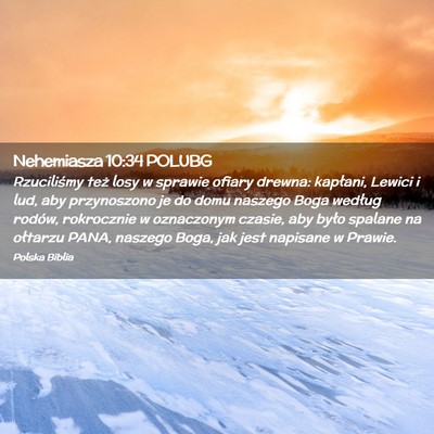 Picture 02 - Nehemiasza 10:34 POLUBG - Rzuciliśmy też losy w sprawie ofiary drewna: - Bible Verse Picture