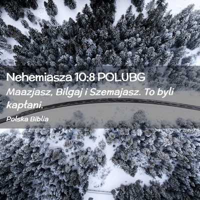 Picture 02 - Nehemiasza 10:8 POLUBG - Maazjasz, Bilgaj i Szemajasz. To byli - Bible Verse Picture