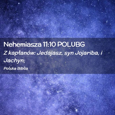 Picture 02 - Nehemiasza 11:10 POLUBG - Z kapłanów: Jedajasz, syn Jojariba, i - Bible Verse Picture