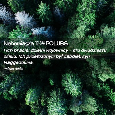 Picture 02 - Nehemiasza 11:14 POLUBG - I ich bracia, dzielni wojownicy – stu - Bible Verse Picture