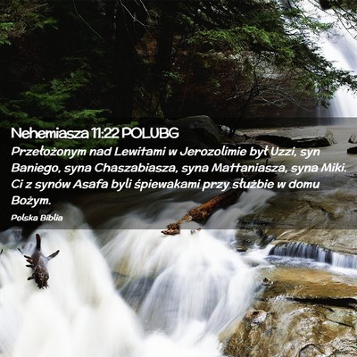 Picture 02 - Nehemiasza 11:22 POLUBG - Przełożonym nad Lewitami w Jerozolimie był - Bible Verse Picture