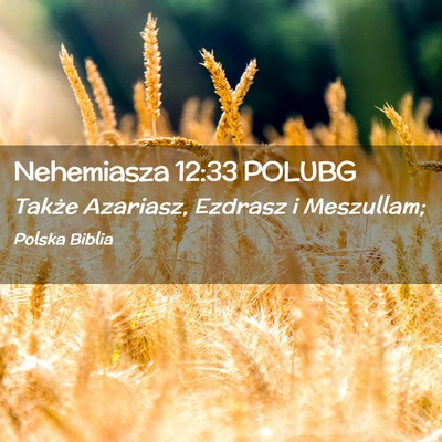 Picture 02 - Nehemiasza 12:33 POLUBG - Także Azariasz, Ezdrasz i - Bible Verse Picture
