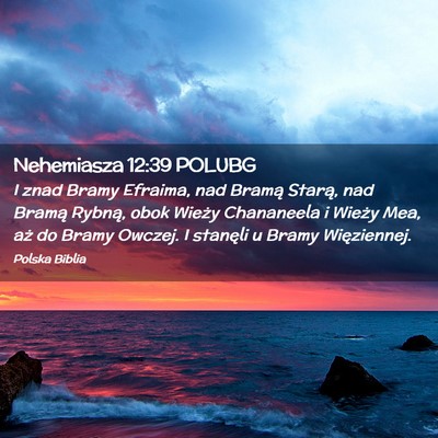Picture 02 - Nehemiasza 12:39 POLUBG - I znad Bramy Efraima, nad Bramą Starą, nad - Bible Verse Picture