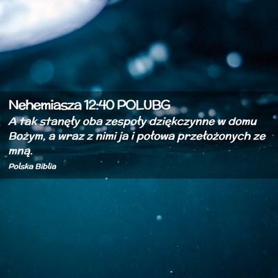 Picture 02 - Nehemiasza 12:40 POLUBG - A tak stanęły oba zespoły dziękczynne w domu - Bible Verse Picture