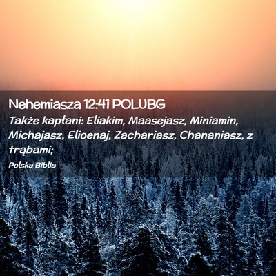 Picture 02 - Nehemiasza 12:41 POLUBG - Także kapłani: Eliakim, Maasejasz, Miniamin, - Bible Verse Picture