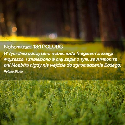 Picture 02 - Nehemiasza 13:1 POLUBG - W tym dniu odczytano wobec ludu fragment z - Bible Verse Picture