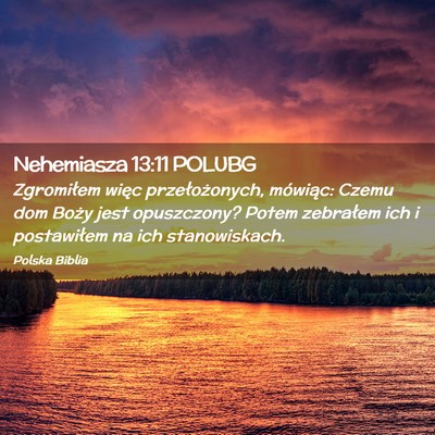 Picture 02 - Nehemiasza 13:11 POLUBG - Zgromiłem więc przełożonych, mówiąc: Czemu - Bible Verse Picture