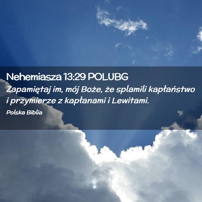 Picture 02 - Nehemiasza 13:29 POLUBG - Zapamiętaj im, mój Boże, że splamili - Bible Verse Picture