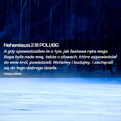 Picture 02 - Nehemiasza 2:18 POLUBG - A gdy opowiedziałem im o tym, jak łaskawa ręka - Bible Verse Picture
