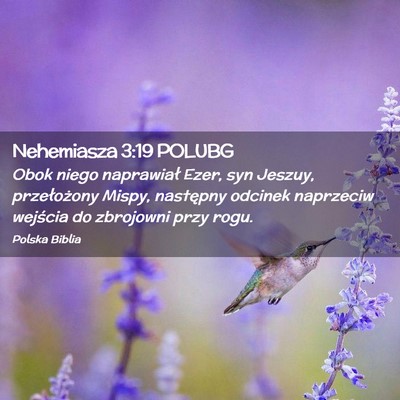 Picture 02 - Nehemiasza 3:19 POLUBG - Obok niego naprawiał Ezer, syn Jeszuy, - Bible Verse Picture