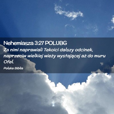 Picture 02 - Nehemiasza 3:27 POLUBG - Za nimi naprawiali Tekoici dalszy odcinek, - Bible Verse Picture