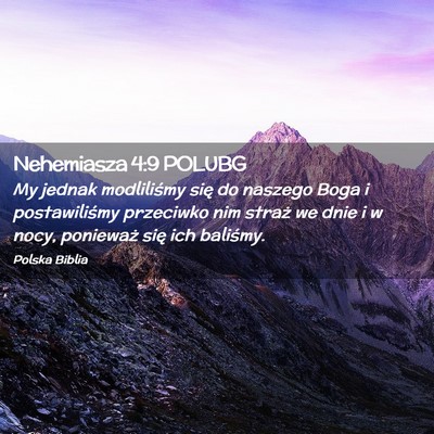 Picture 02 - Nehemiasza 4:9 POLUBG - My jednak modliliśmy się do naszego Boga i - Bible Verse Picture