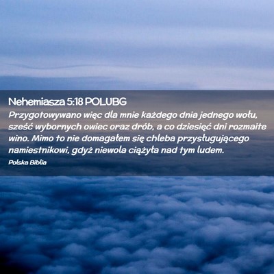Picture 02 - Nehemiasza 5:18 POLUBG - Przygotowywano więc dla mnie każdego dnia - Bible Verse Picture