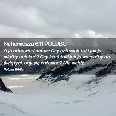 Picture 02 - Nehemiasza 6:11 POLUBG - A ja odpowiedziałem: Czy człowiek taki jak ja - Bible Verse Picture