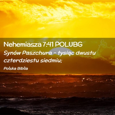 Picture 02 - Nehemiasza 7:41 POLUBG - Synów Paszchura – tysiąc dwustu czterdziestu - Bible Verse Picture