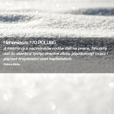 Picture 02 - Nehemiasza 7:70 POLUBG - A niektórzy z naczelników rodów dali na prace. - Bible Verse Picture