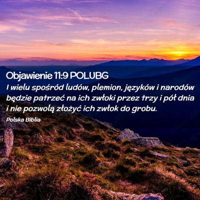 Picture 02 - Objawienie 11:9 POLUBG - I wielu spośród ludów, plemion, języków i - Bible Verse Picture
