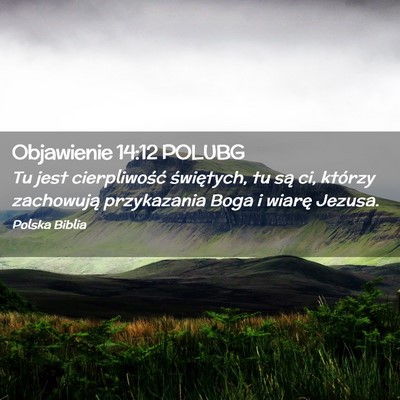 Picture 02 - Objawienie 14:12 POLUBG - Tu jest cierpliwość świętych, tu są ci, - Bible Verse Picture