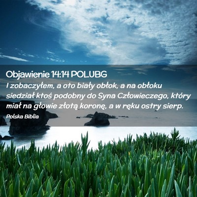 Picture 02 - Objawienie 14:14 POLUBG - I zobaczyłem, a oto biały obłok, a na obłoku - Bible Verse Picture