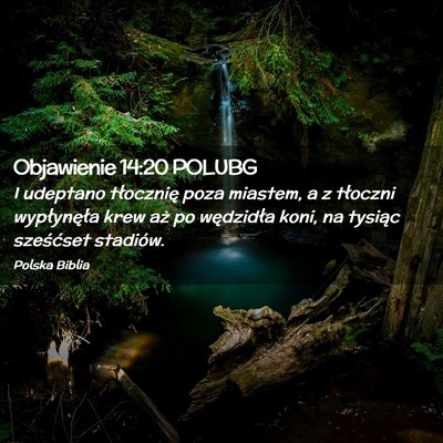 Picture 02 - Objawienie 14:20 POLUBG - I udeptano tłocznię poza miastem, a z tłoczni - Bible Verse Picture