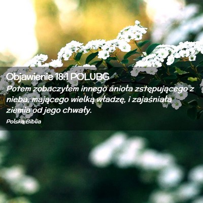 Picture 02 - Objawienie 18:1 POLUBG - Potem zobaczyłem innego anioła zstępującego z - Bible Verse Picture