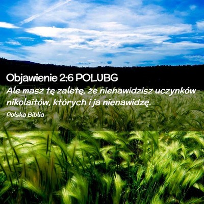 Picture 02 - Objawienie 2:6 POLUBG - Ale masz tę zaletę, że nienawidzisz uczynków - Bible Verse Picture