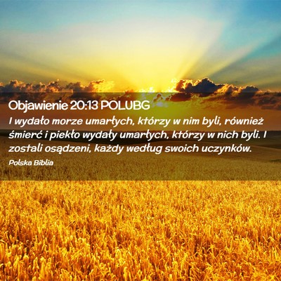 Picture 02 - Objawienie 20:13 POLUBG - I wydało morze umarłych, którzy w nim byli, - Bible Verse Picture