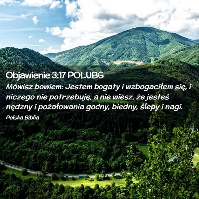 Picture 02 - Objawienie 3:17 POLUBG - Mówisz bowiem: Jestem bogaty i wzbogaciłem - Bible Verse Picture
