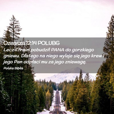Picture 02 - Ozeasza 12:14 POLUBG - Lecz Efraim pobudził PANA do gorzkiego gniewu. - Bible Verse Picture