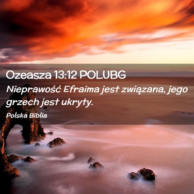 Picture 02 - Ozeasza 13:12 POLUBG - Nieprawość Efraima jest związana, jego grzech - Bible Verse Picture